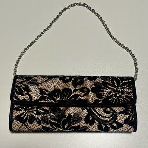 Banana Republic Black Lace Clutch like new